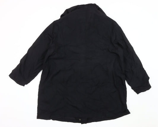 Ann Harvey Women's Black Long Coat, Size 18, Hooded