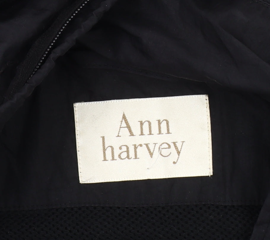 Ann Harvey Women's Black Long Coat, Size 18, Hooded