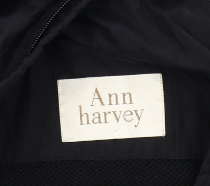 Ann Harvey Women's Black Long Coat, Size 18, Hooded