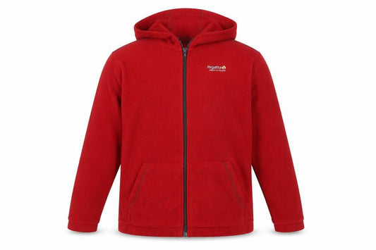 Front view of RegattaBoysRed Fleece Jacket, size 164, Hooded Casual
