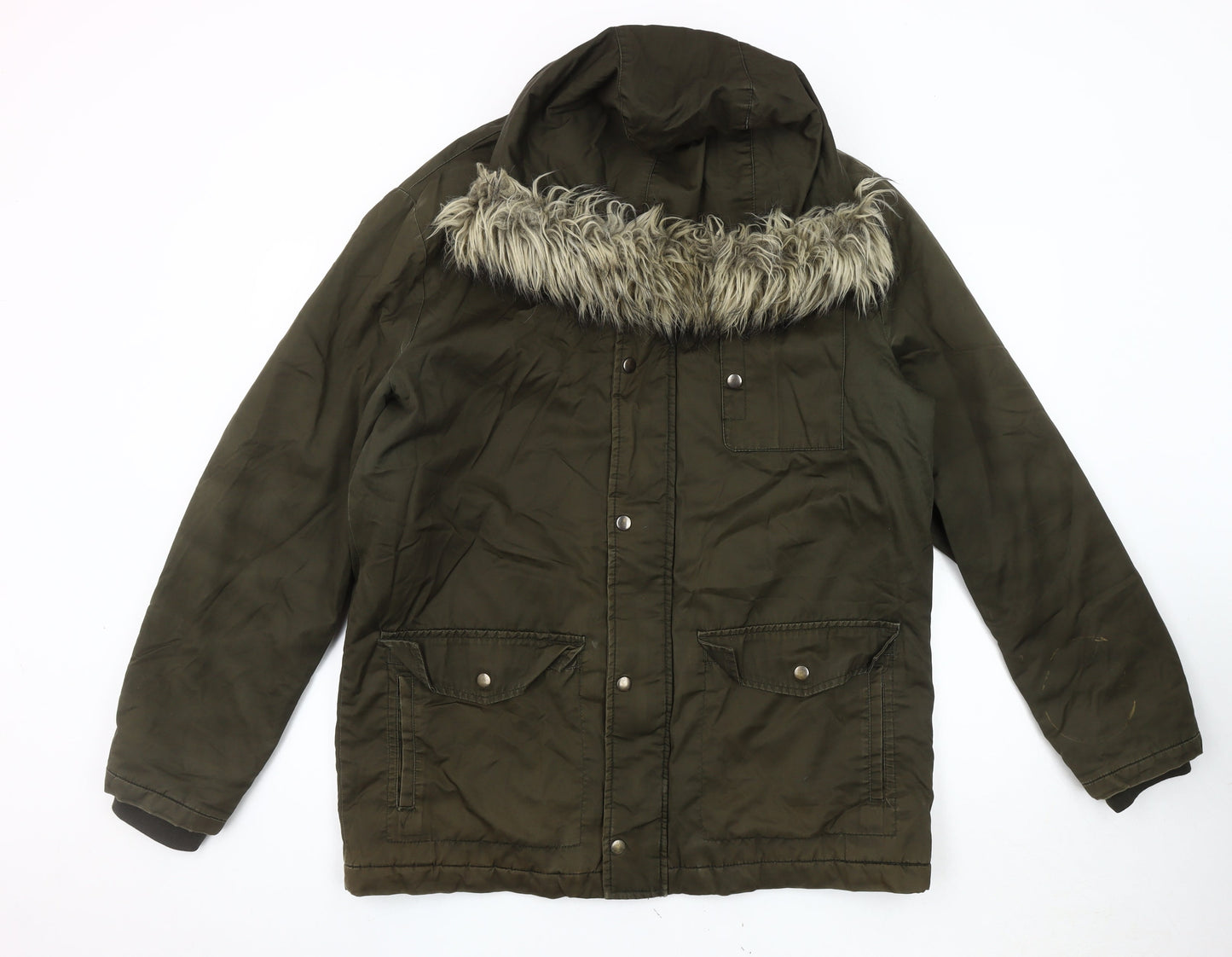 Womens UK Size L River Island Green Parka Coat