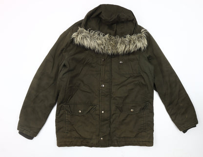 Womens UK Size L River Island Green Parka Coat
