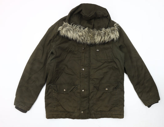 Womens UK Size L River Island Green Parka Coat