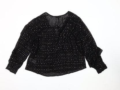 Womens UK Size 16 Phase Eight Black Tunic Blouse