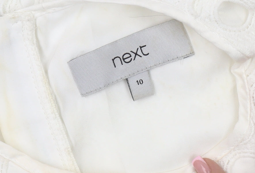 Next White Sleeveless Women's Shift Dress Size 10