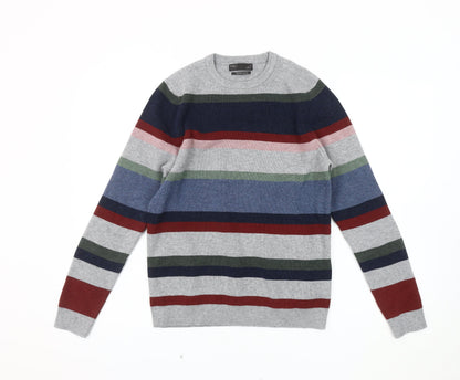 Marks and Spencer Men’s Multicoloured Striped Jumper - M