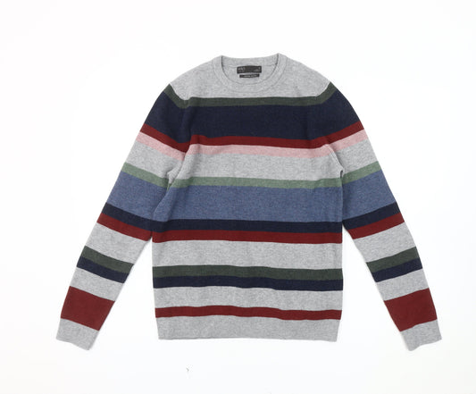 Marks and Spencer Men’s Multicoloured Striped Jumper - M