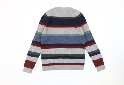 Marks and Spencer Men’s Multicoloured Striped Jumper - M