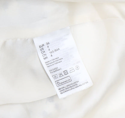 H&M White Floral Women's Dress Size 8