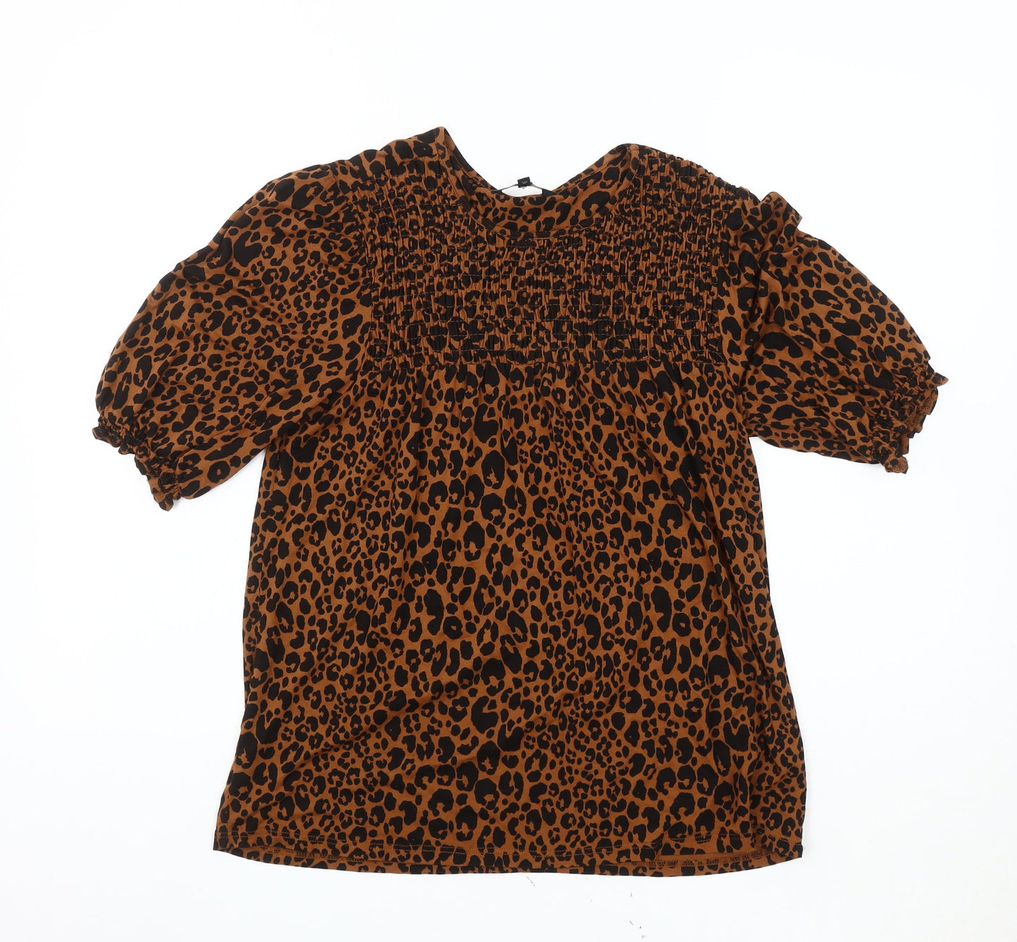 Womens UK Size 12 NEXT Brown Basic Blouse