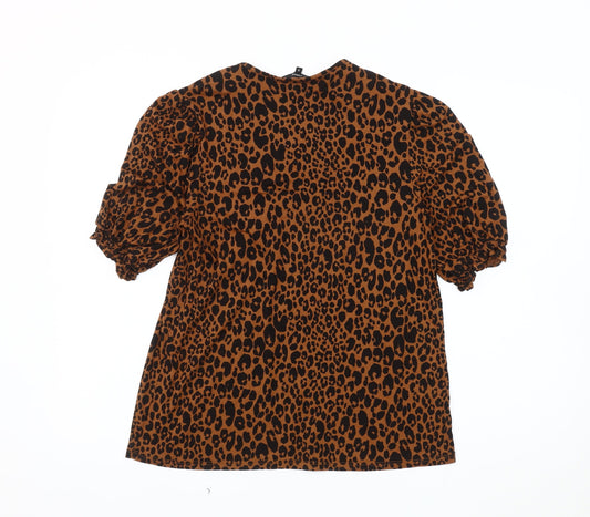 Womens UK Size 12 NEXT Brown Basic Blouse