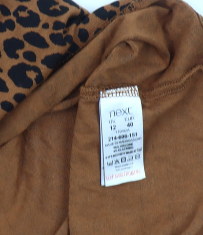 Womens UK Size 12 NEXT Brown Basic Blouse