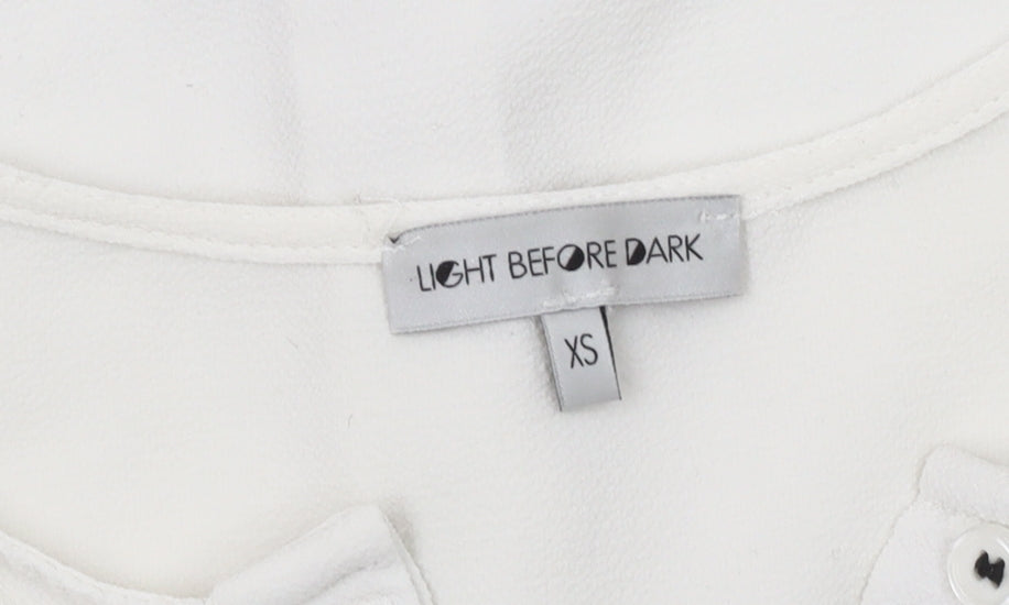 Light Before Dark Women's White Button-Up Shirt XS