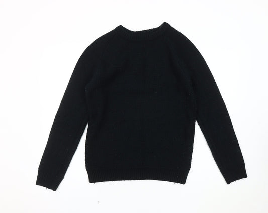 Pull & Bear Men's Black Pullover Jumper S