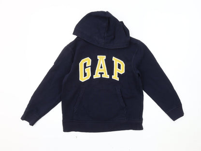 Gap Boys Blue Pullover Hoodie with Logo, Size 8-9 Years