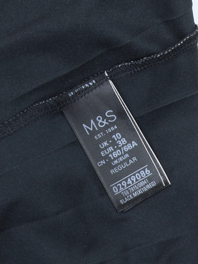 Marks and Spencer Women's Black Pleated Skirt Size 10