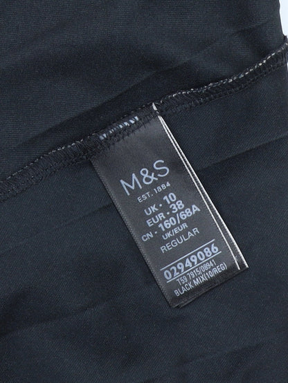 Marks and Spencer Women's Black Pleated Skirt Size 10