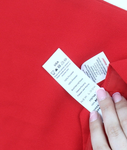 New Look Women's Red Pleated Trousers Size 12