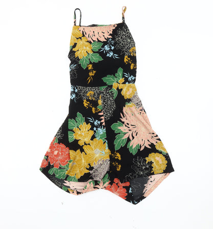 Glamorous Women's Multicoloured Floral Playsuit, Size 8