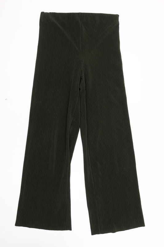 Womens UK Size S MNG Regular Fit Casual Green Trousers