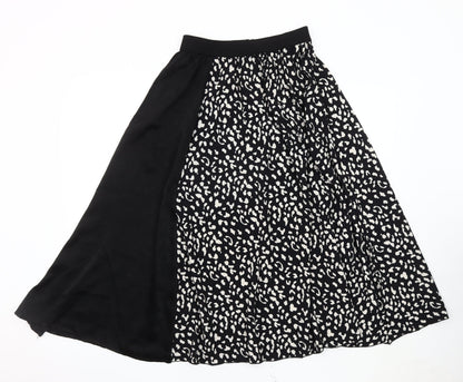 Sweewe Women's Black A-Line Animal Print Skirt M