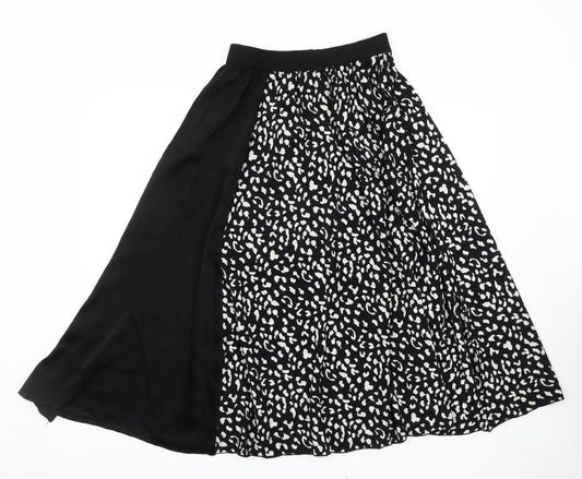 Sweewe Women's Black A-Line Animal Print Skirt M
