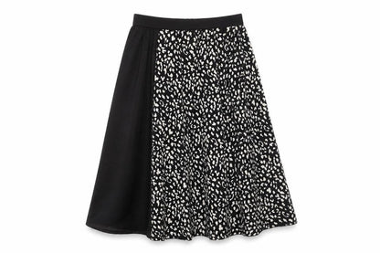 Sweewe Women's Black A-Line Animal Print Skirt M