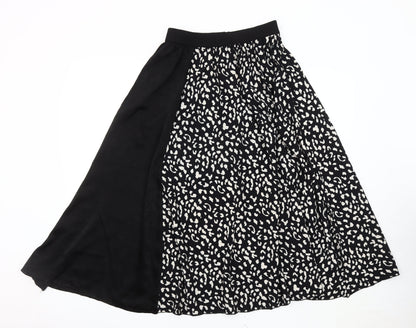 Sweewe Women's Black A-Line Animal Print Skirt M
