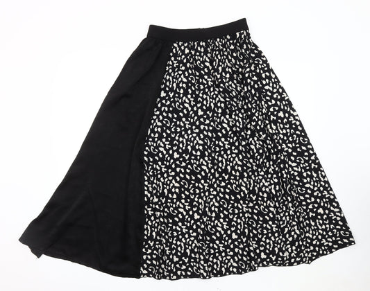 Sweewe Women's Black A-Line Animal Print Skirt M