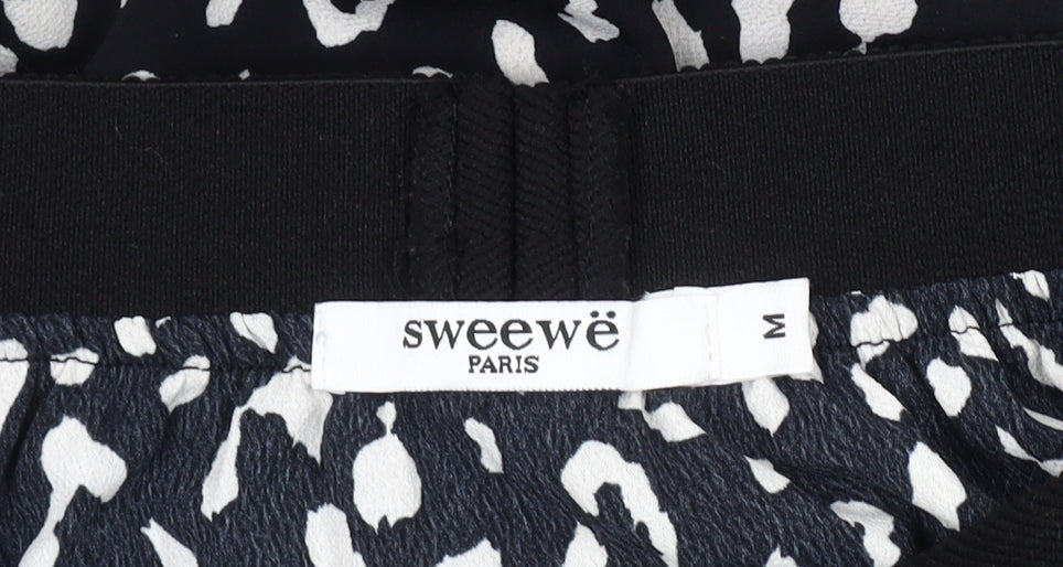 Sweewe Women's Black A-Line Animal Print Skirt M