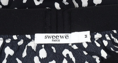 Sweewe Women's Black A-Line Animal Print Skirt M
