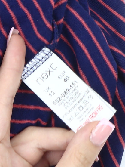 Next Women's Blue Striped Midi Pencil Skirt Size 12