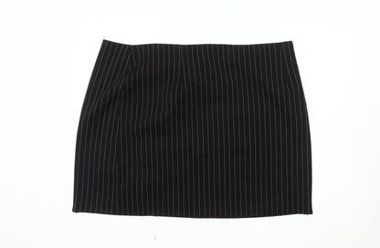Boohoo Women's Plus Size Black Striped Pencil Skirt