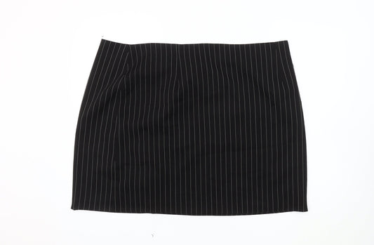Boohoo Women's Plus Size Black Striped Pencil Skirt