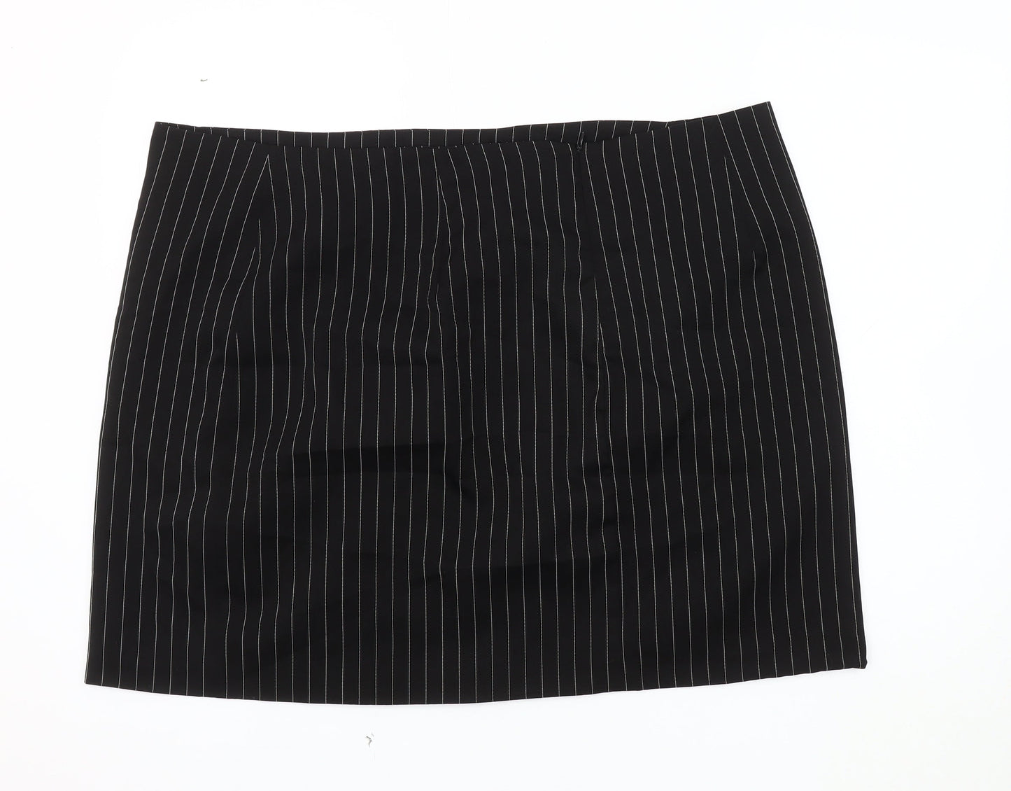 Boohoo Women's Plus Size Black Striped Pencil Skirt