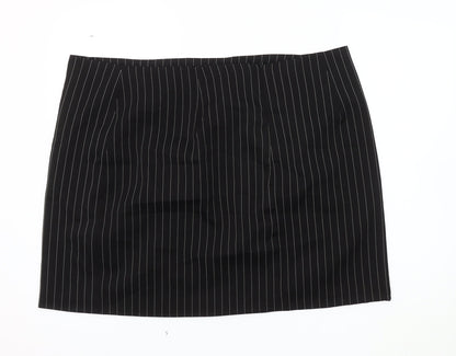Boohoo Women's Plus Size Black Striped Pencil Skirt