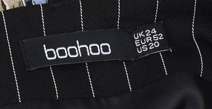 Boohoo Women's Plus Size Black Striped Pencil Skirt