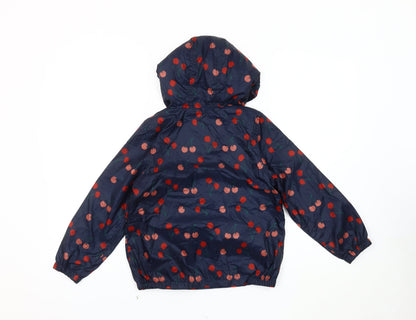 Marks and Spencer Girls Blue Hooded Anorak 7-8 Years