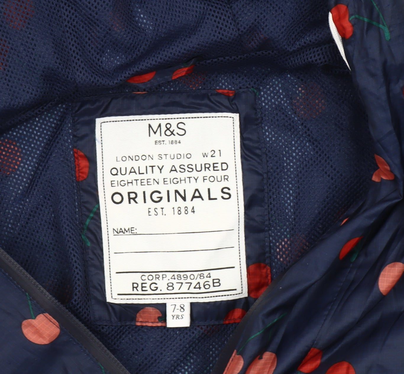 Marks and Spencer Girls Blue Hooded Anorak 7-8 Years