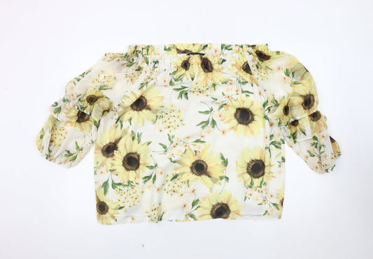 Womens UK Size 16 Bonmarché Multicoloured Off the Shoulder Blouse