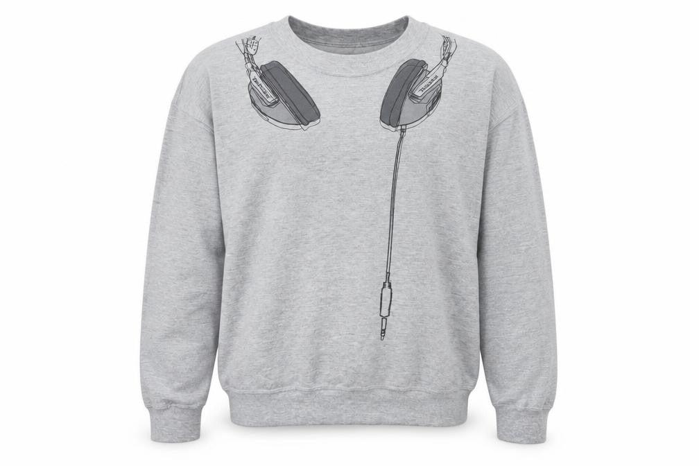 DMC World Men's Grey Graphic Pullover Sweatshirt L