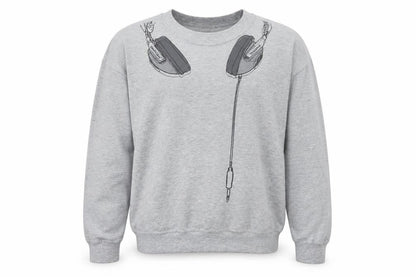 DMC World Men's Grey Graphic Pullover Sweatshirt L