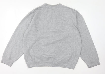 DMC World Men's Grey Graphic Pullover Sweatshirt L