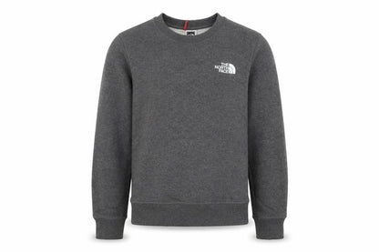 Front view of The North Face boys’ grey sweatshirt m pullover crew neck