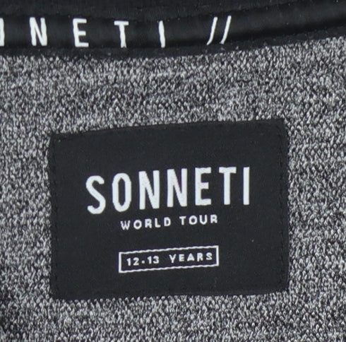 Sonneti Boys Grey Full Zip Hoodie 12-13 Years Hooded Casual