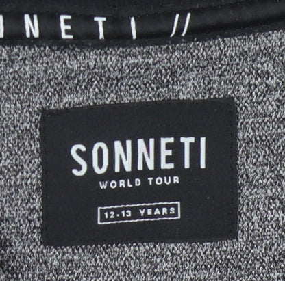 Sonneti Boys Grey Full Zip Hoodie 12-13 Years Hooded Casual
