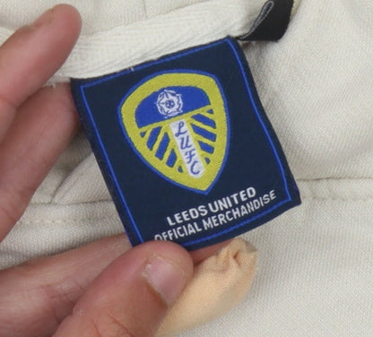 Leeds United Boys Beige Pullover Hoodie 9-10 Years