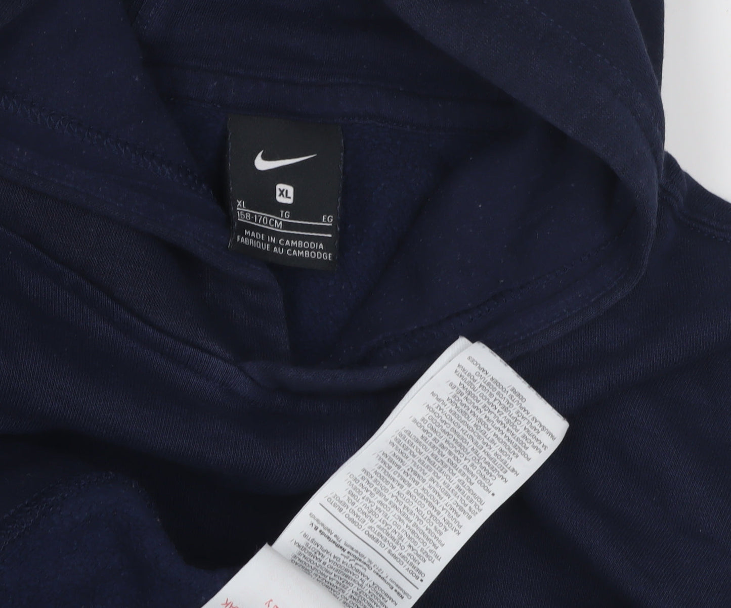Nike Boys Blue Pullover Hoodie, XL, Fleece, Logo Design