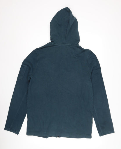 Mens UK Size M River Island Blue Full Zip Hoodie