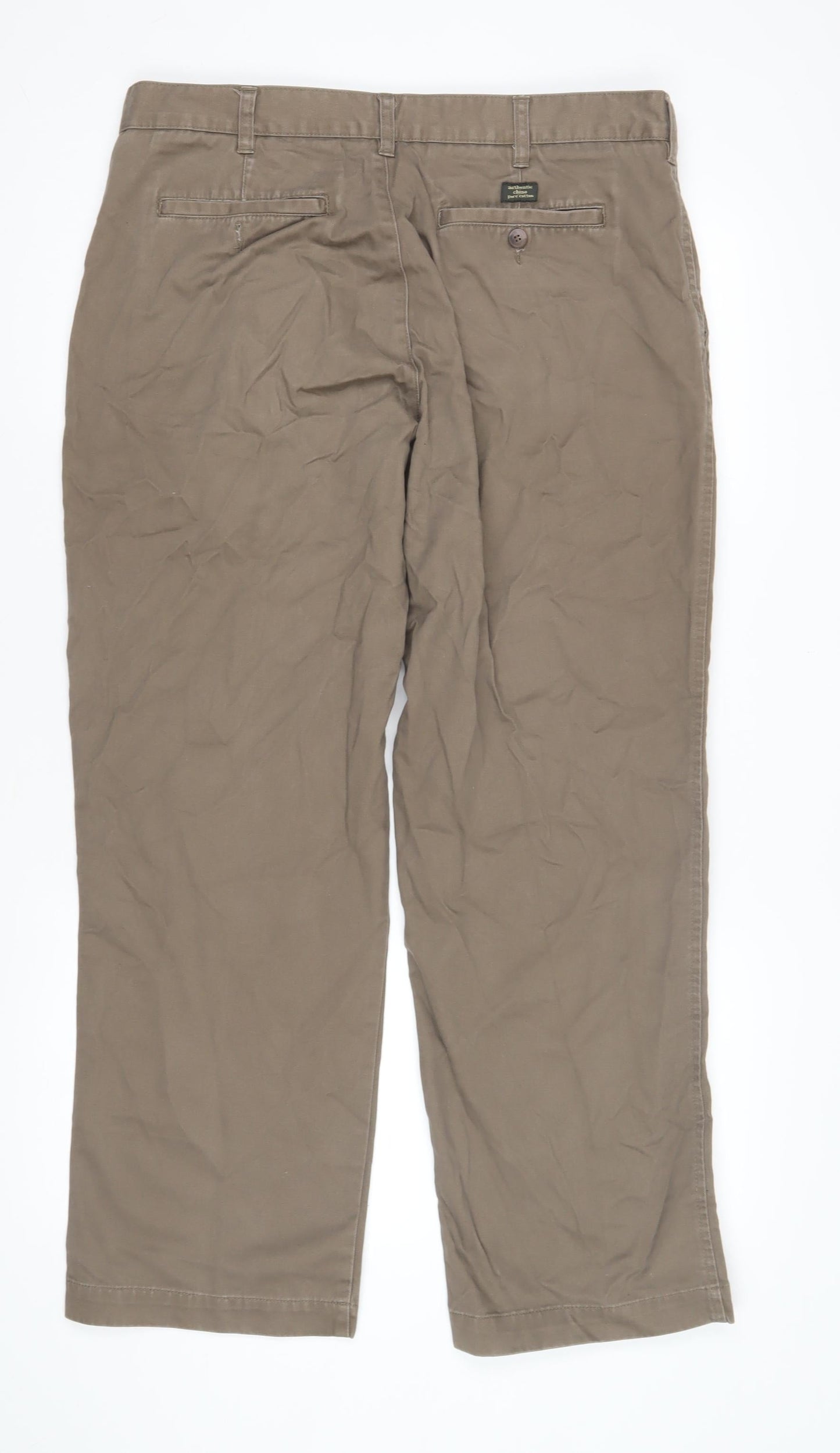 BHS Men's Chino Trousers, Brown, Size 36, Casual